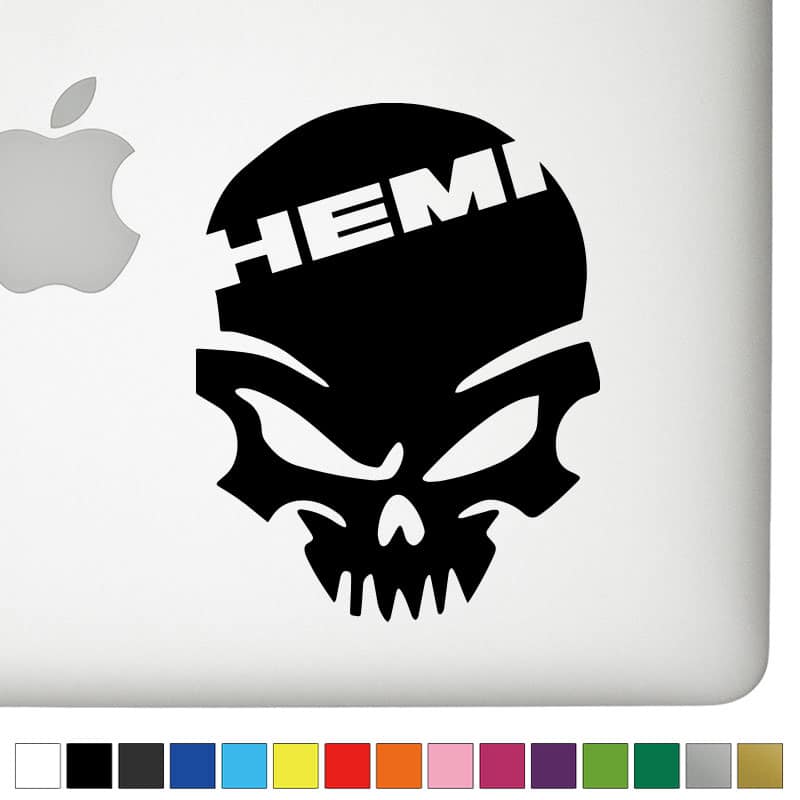 Dodge Hemi Ver.1 Badass Skull Decal – StickerTitans.com